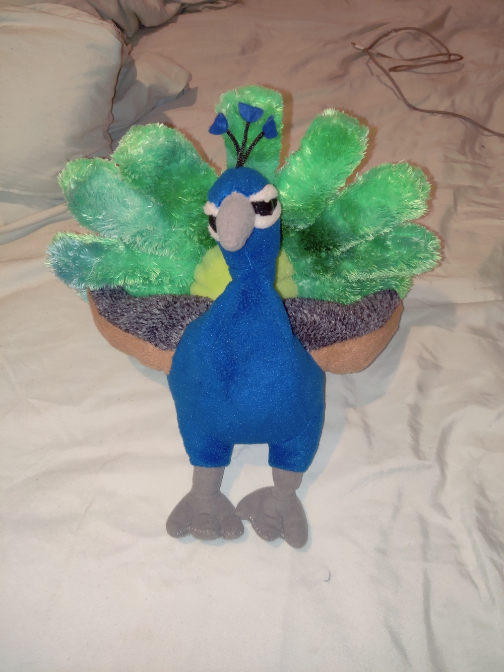 Peacock Plush Stuffed Animal Toy Wild Republic Retired 8"